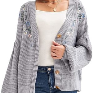 Women Button Down Cardigan Sweater V-Neck
